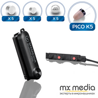 Микронаушник капсульный и магнитный Mxmedia беспроводной PowerBox MAX с 2 микрофонами (встроенный и подключаемый с кнопк