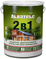 Защитно декоративное покрытие для древесины Акватекс 2 в 1 20 л сосна полуматовое