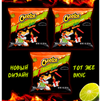 Кукурузные чипсы Cheetos Crunchy Flamin' Hot Limon 3 шт. по 28.3 г США