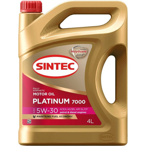 Моторное синтетическое масло Sintec PLATINUM SAE 5W-30 API SL, ACEA A5/B5