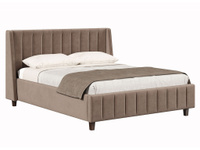 Двуспальная кровать Одри ПМ Какао, велюр, 160х200 см