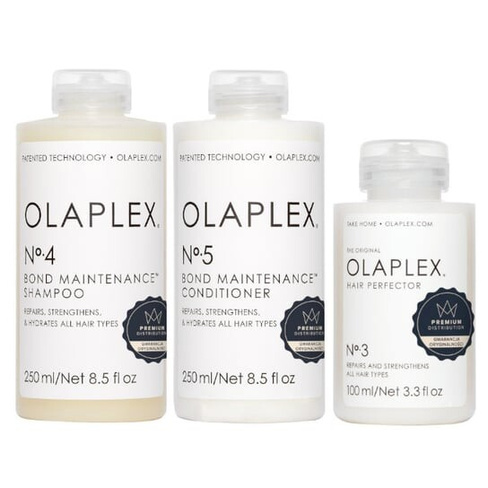 Набор Olaplex: Olaplex No. 4 шампуня 250мл + Olaplex No. 5 кондиционер 250мл + Hair Perfector №. 3 100 мл