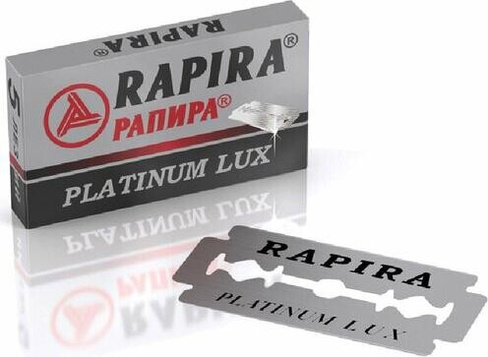 Средство для бритья Rapira Сменные лезвия для бритья Platinum Lux для Т-образного станка двусторонние