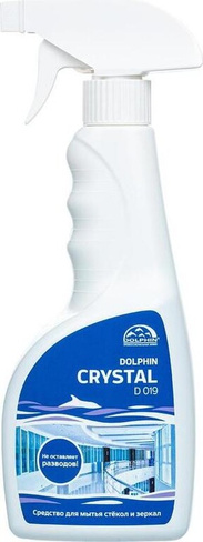 Бытовая химия Dolphin Профессиональное моющее средство для стекол и зеркал Crystal 0,5 л