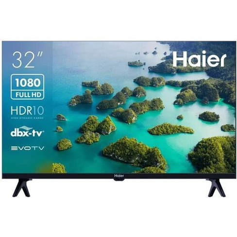 32" Телевизор HAIER Smart TV S2, FULL HD, черный, СМАРТ ТВ, Android TV