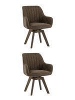 Стул вращающийся MANS коричневый Комплект Stool Group Основа стула, ножки и спинка изготовлены из массива гевеи.