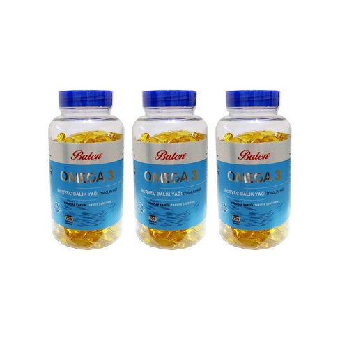 Норвежский рыбий жир Balen Omega-3 1380 мг, 3 упаковки по 200 капсул