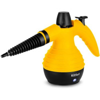 Пароочиститель ручной KitFort КТ-9193-3, черный/желтый