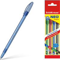 Набор шариковых ручек ErichKrause Neo Stick Original 0.7, цвет чернил: синий, черный, красный, зеленый