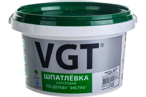 Шпатлевка Экстра по дереву водостойкая VGT 1 кг белая