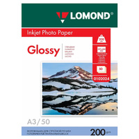 Фотобумага Lomond глянцевая А3 200г/м2 50 листов