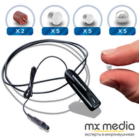 Микронаушник магнитный MXMEDIA Magnet Bluetooth PRO с выведенным микрофоном и кнопкой пищалкой Mxmedia