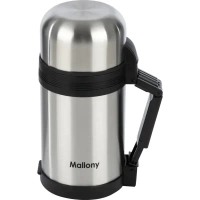 Термос 1л Mallony SF-1000A металлическая колба широкая горловина кнопка-клапан цвет цвет нержавеющая сталь Без бренда No