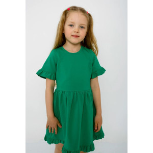 Платье детское "Равшана-4" кулирка с лайкрой (р-ры: 98-134) зеленый