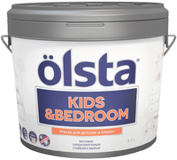 Краска для детских и спален Olsta Kids & Bedroom 9 л слегка сияющая светло бежевая база A №16A Warm Beige 01