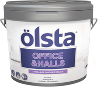 Краска для офисов и холлов Olsta Office & Halls 2.7 л пыльная светло бирюзовая база A №109A Twilight шелковисто матовая