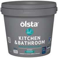 Краска для кухонь и ванных Olsta Kitchen & Bathroom 900 мл изысканный тепло серый полутон база A №82A Ecru 00