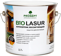 Антисептик лессирующий защитно декоративный Просепт Bio Lasur 2.7 л бесцветный