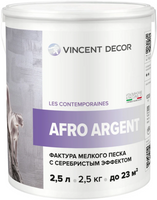Декоративное покрытие фактура мелкого песка Vincent Decor Afro Argent 2.5 л