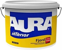 Влагостойкая краска для стен и потолков Aura Аура Interior Fjord 4.5 л белая