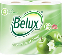 Бумага туалетная Belux Aroma Яблоко 4 рулона в упаковке