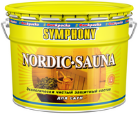 Экологически чистый защитный состав для саун и бань Финкраска Симфония Nordic Sauna 10 л