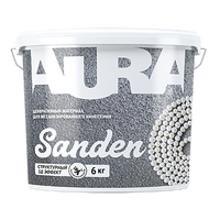 Материал декоративный для механизированного нанесения Aura Decor Sanden 6 кг полупрозрачное покрытие с серебристым или з