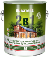 Защитно декоративное покрытие для древесины Акватекс 2 в 1 2.7 л калужница полуматовое