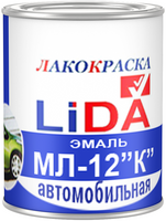 Эмаль для окраски автомобилей Лакокраска Lida МЛ 12 К 2 кг вишневая