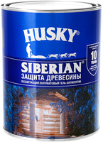 Защита древесины лессирующий полуматовый гель антисептик Хаски Siberian 900 мл палисандр