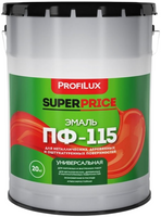 Эмаль универсальная Профилюкс ПФ 115 Superprice 20 кг красная блеск полуматовая