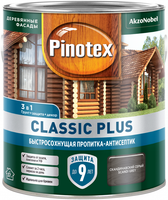 Быстросохнущая пропитка антисептик Пинотекс Classic Plus 2.5 л скандинавский серый