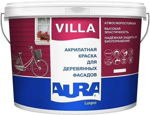 Краска для деревянных фасадов акрилатная Aura Luxpro Villa 2.5 л бесцветная