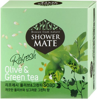 Мыло косметическое оливки и зеленый чай Kerasys Shower Mate Refresh Olive & Green Tea 100 г
