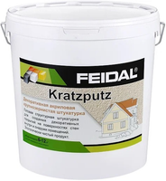 Декоративная акриловая крупнозернистая штукатурка Feidal Kratzputz 8 кг 1.5 2 мм морозостойкая