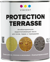 Антибактериальное водоотталкивающее масло для полов террас Vincent Protection Terrasse 900 мл