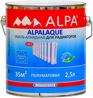 Эмаль алкидная для радиаторов супербелая Alpa laque 2.5 л супербелая
