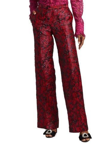 Жаккардовые брюки Rebirth с кружевом розового цвета Frederick Anderson, красный