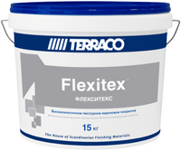 Текстурное суперэластичное покрытие на акриловой основе Terraco Flexitex 15 кг бесцветное база Clear