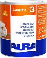 Краска для высококачественной отделки матовая Aura Аура Luxpro 3 900 мл белая