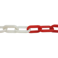 Цепь декоративная пластиковая бело-красная, 6x7.3x28 мм SNL