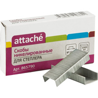 Скобы для степлера Attache №24/6 с никелевым покрытием (1000 штук в упаковке)