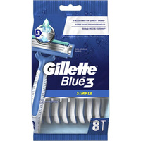 Бритва одноразовая Gillette Blue Simple 3 (8 штук в упаковке)