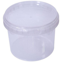 Ведро пластиковое 0.55 л прозрачное с крышкой (диаметр 104 мм, 10 штук в упаковке)
