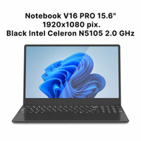 Ноутбук ультрабук 15 дюйм Ноутбук 15.6" Notebook Black Intel Celeron N5095 2.0GHz, RAM 16GB, SSD 512GB, Intel UHD Graphi
