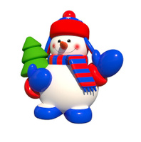 Фигура Снеговик "С елочкой" 6м
