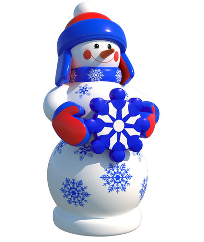 Фигура Снеговик "Со снежинкой" 3м