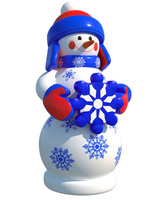 Фигура Снеговик "Со снежинкой" 3м
