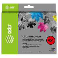 Картридж совместимый Cactus CS-CLI451BK/M/C/Y, многоцветный