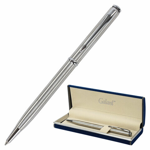 Ручка подарочная шариковая GALANT Arrow Chrome корпус серебристый хромированные детали пишущий узел 07 мм синяя